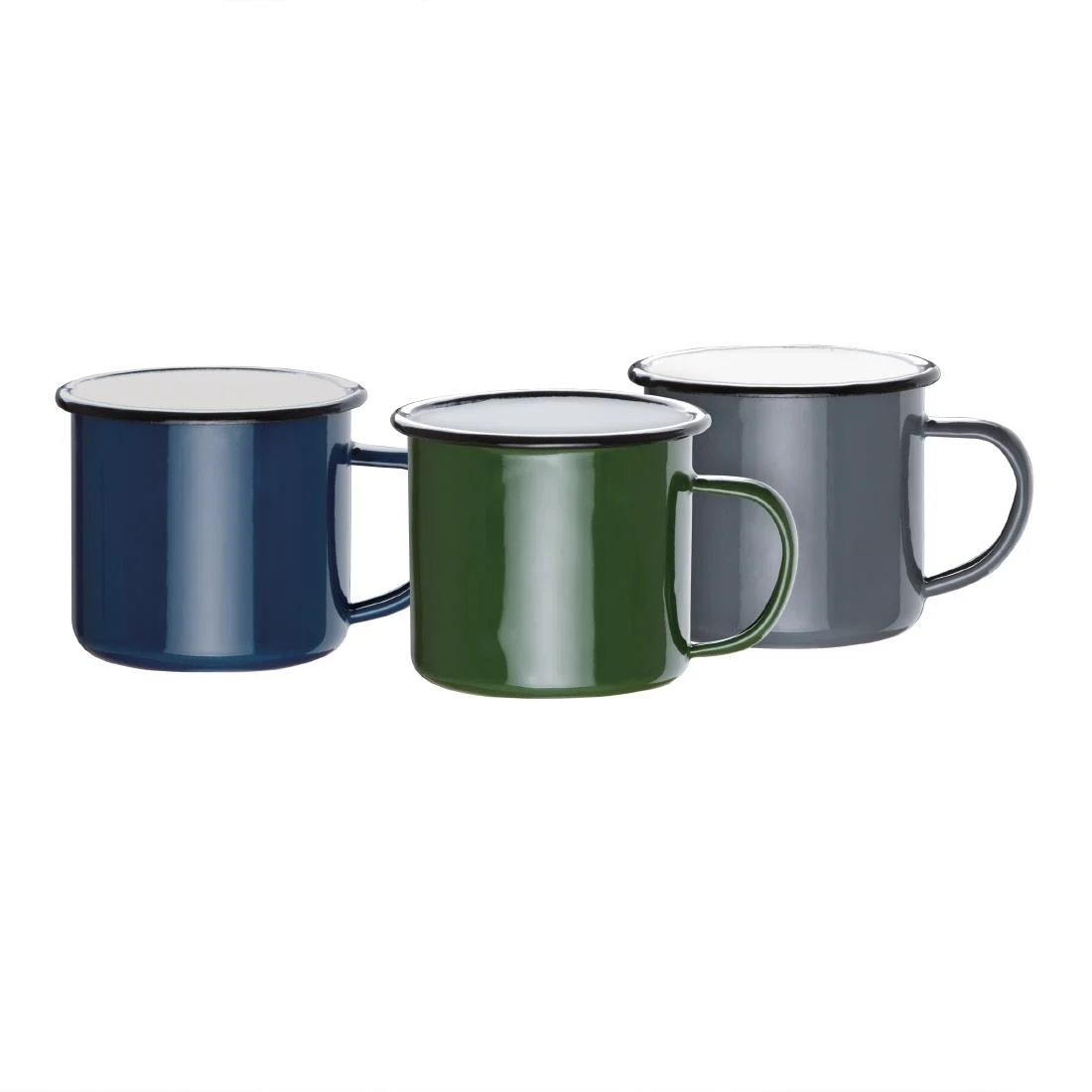 Olympia Enamel Mugs Green 350ml
