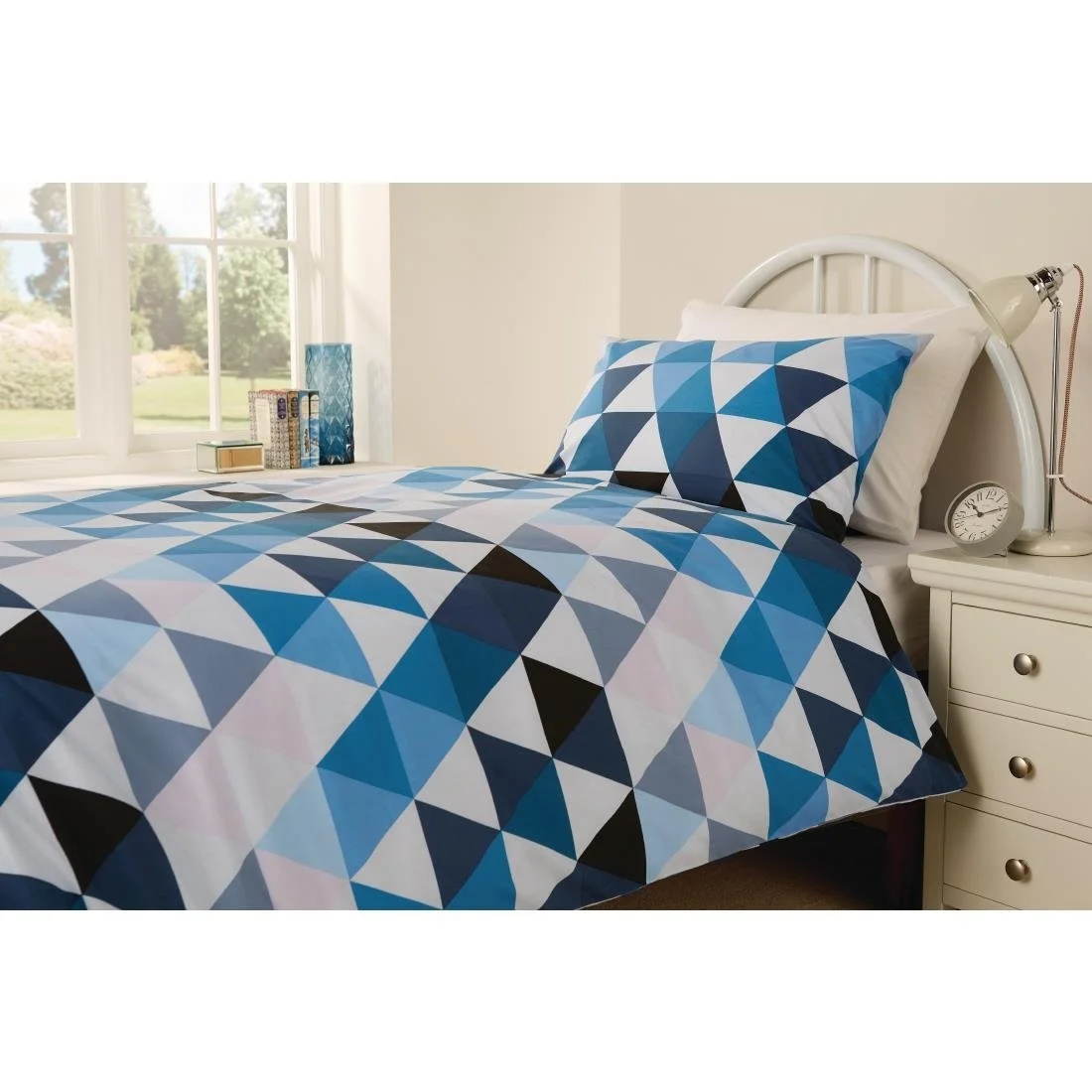 Mitre Essentials Geo Duvet Covers Blue - Image 2