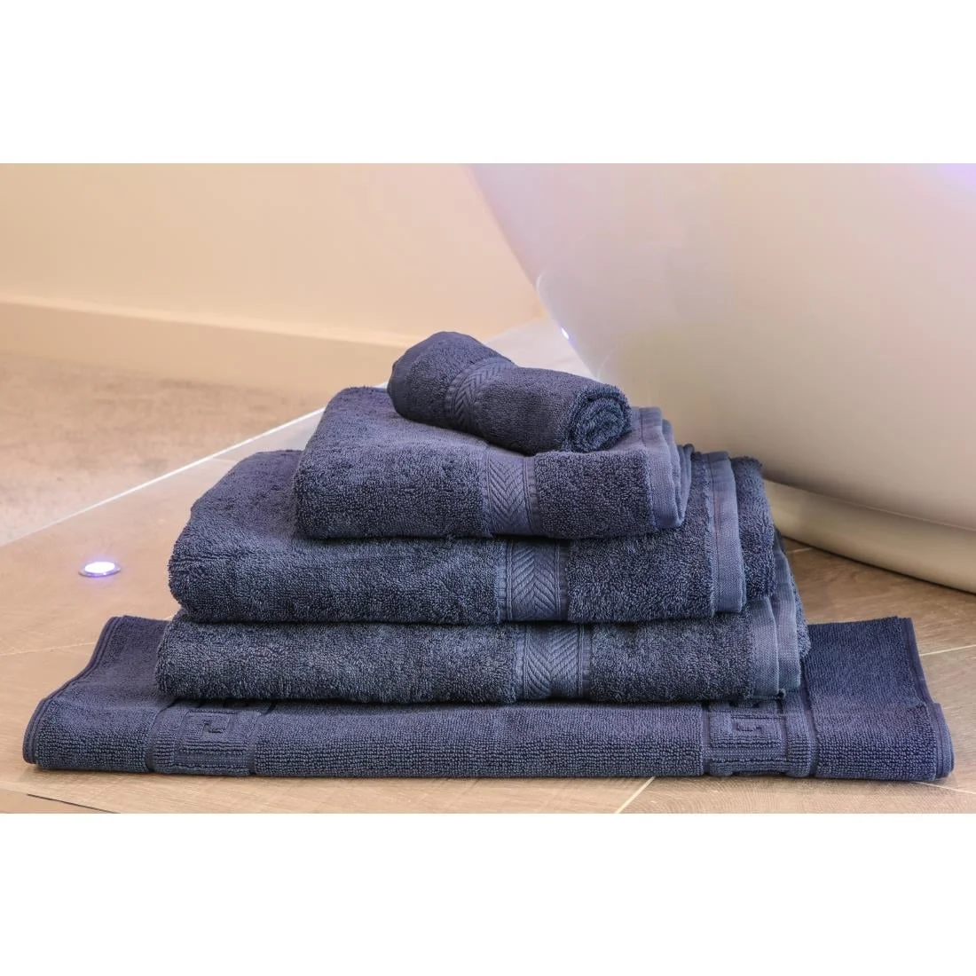 Mitre Essentials Nova Hand Towel Navy - Image 2