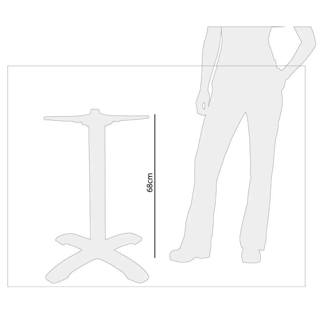 Bolero Flip Top Aluminium Table Base - Image 2