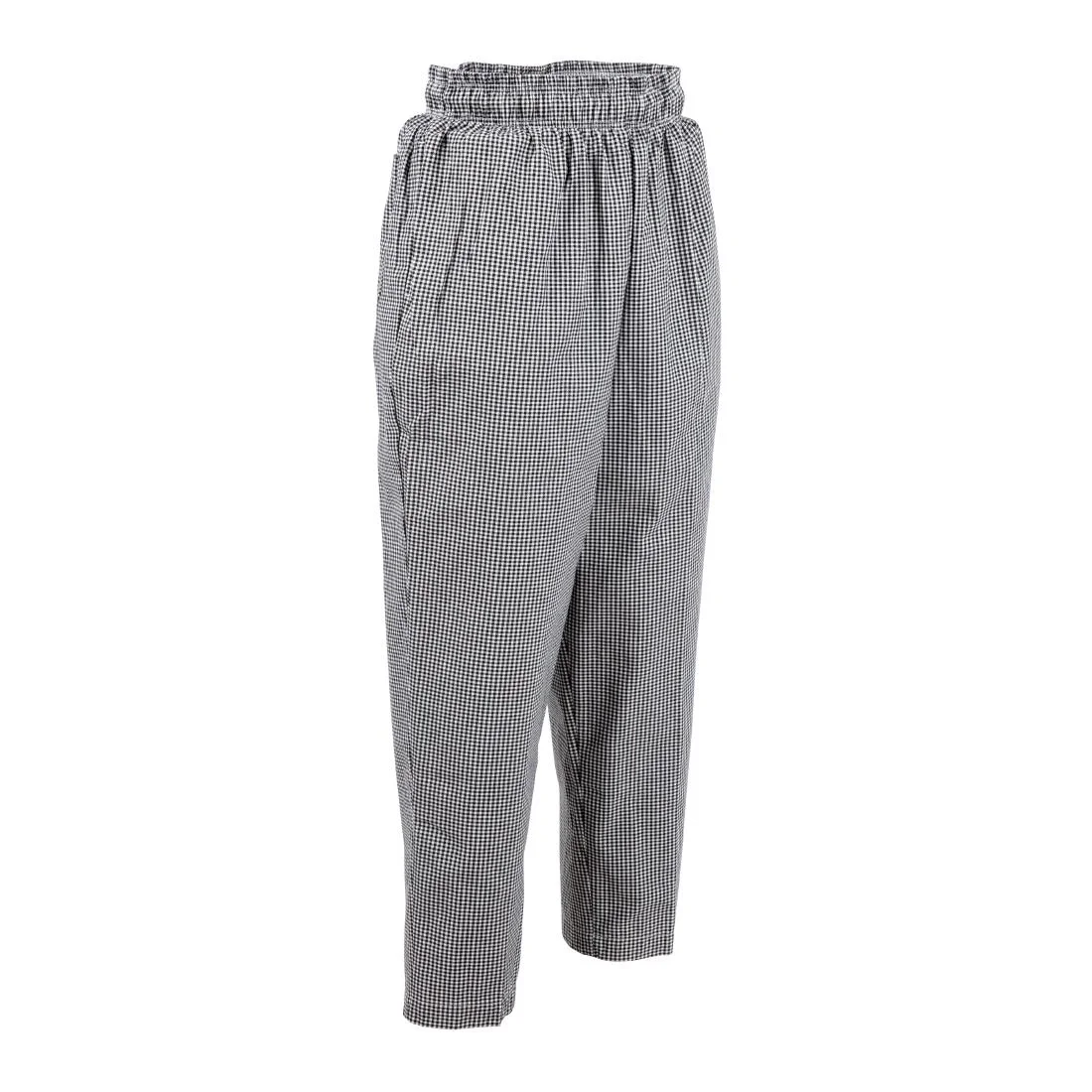 Chef Works Essential Baggy Pants Small Black Check - Image 2