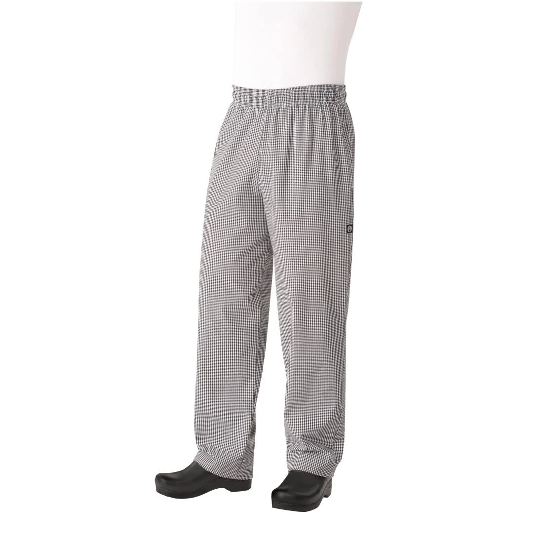 Chef Works Essential Baggy Pants Small Black Check - Image 5