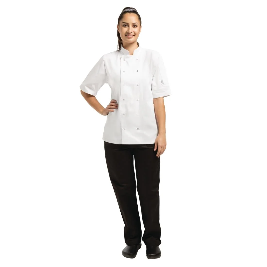 Whites Vegas Unisex White Short Sleeve Chef Jacket - Image 3