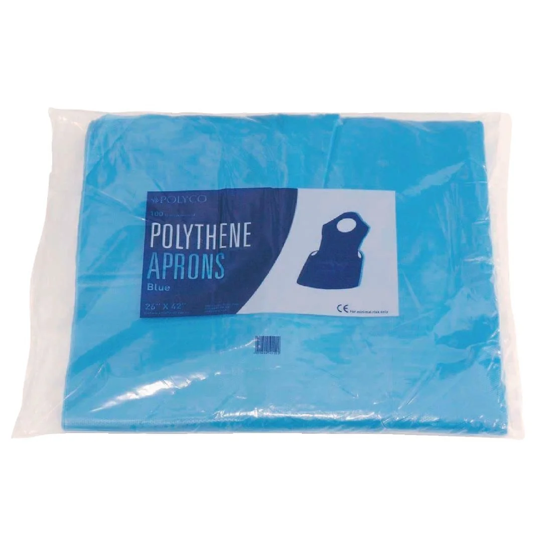 Disposable Polythene Bib Aprons Blue - Image 2