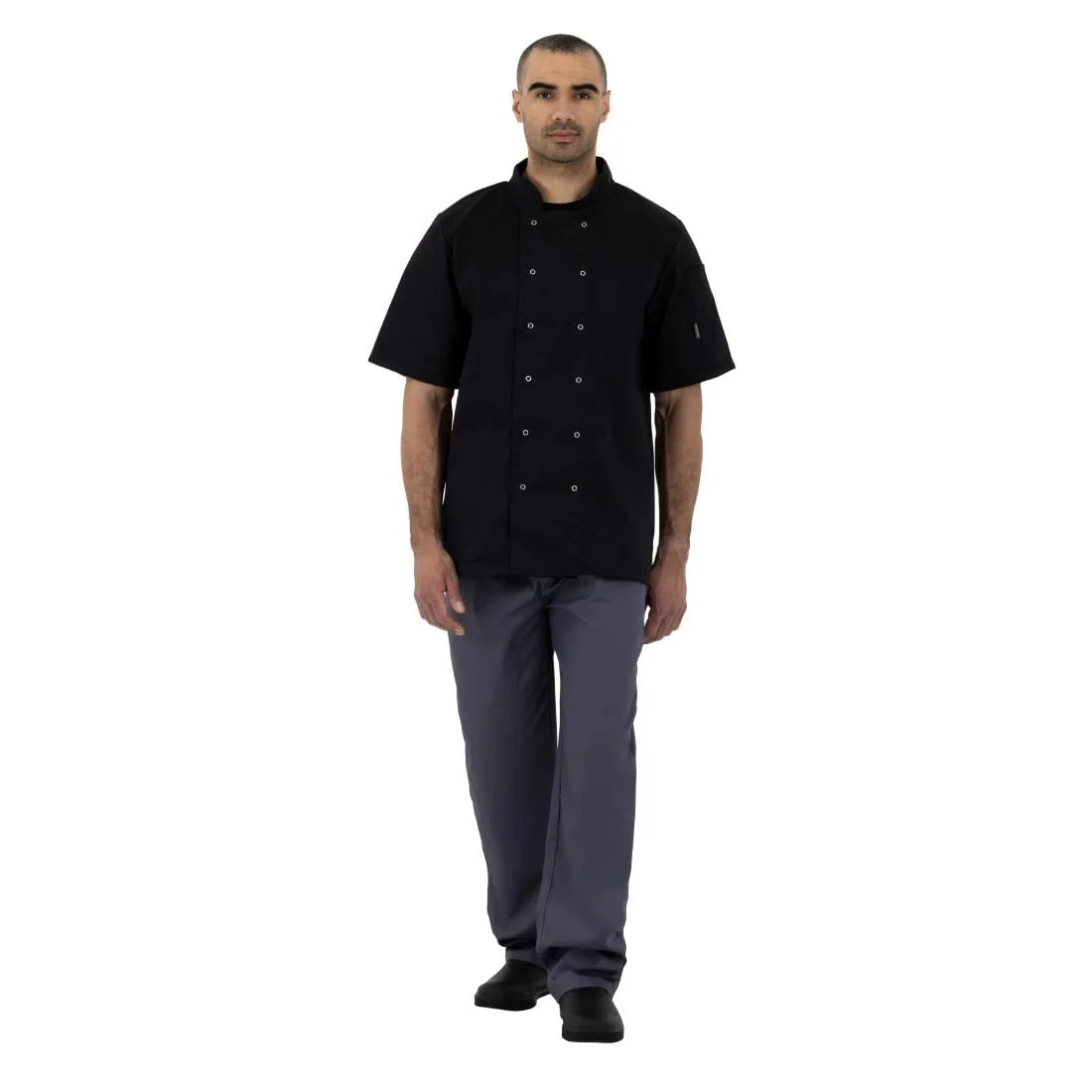 Whites Vegas Unisex Black Short Sleeve Chef Jacket - Image 2