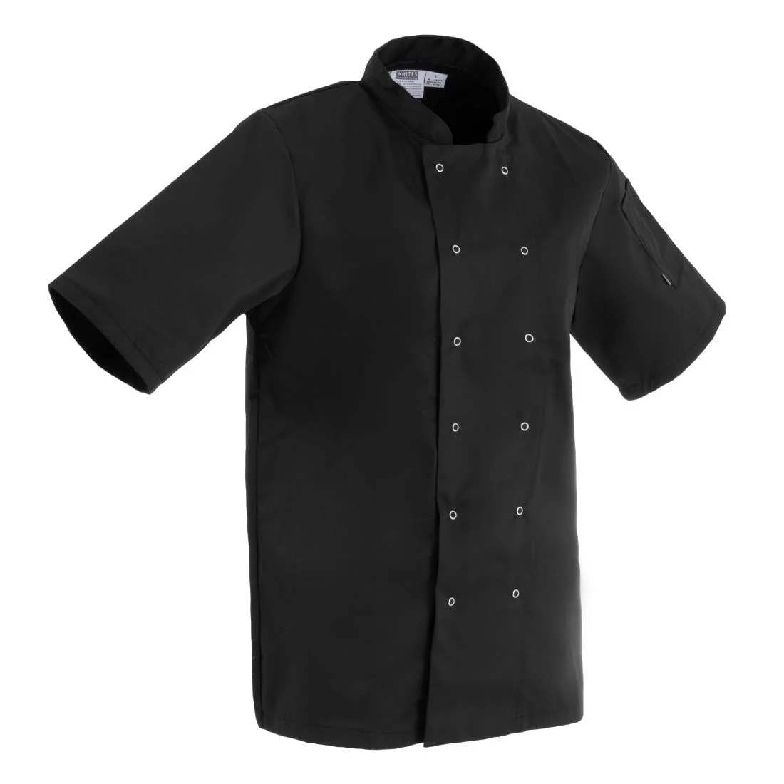 Whites Vegas Unisex Black Short Sleeve Chef Jacket - Image 5