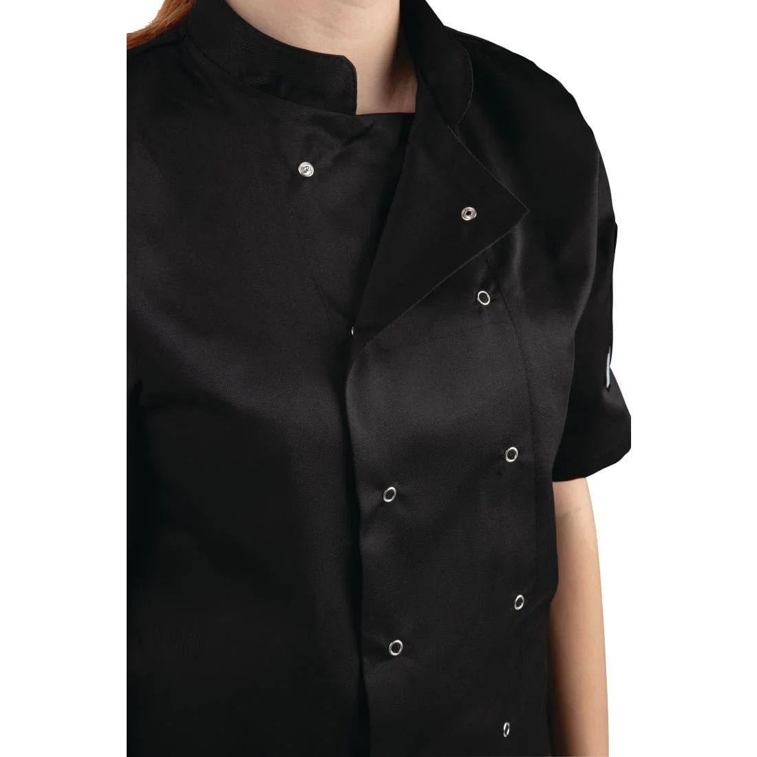 Whites Vegas Unisex Black Short Sleeve Chef Jacket - Image 15