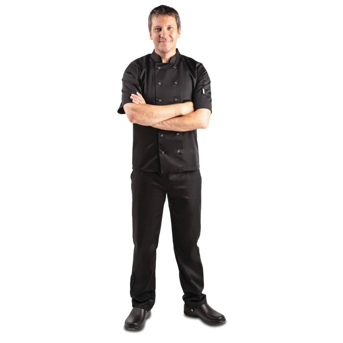 Whites Vegas Unisex Black Short Sleeve Chef Jacket - Image 16