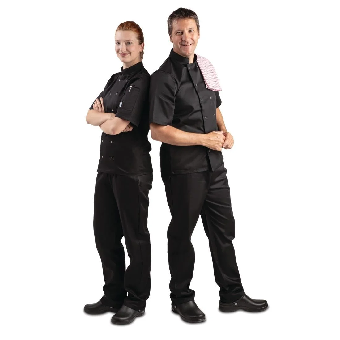 Whites Vegas Unisex Black Short Sleeve Chef Jacket - Image 17