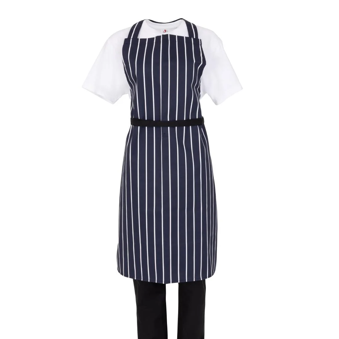 Whites Bib Apron Butchers Stripe Blue - Image 2