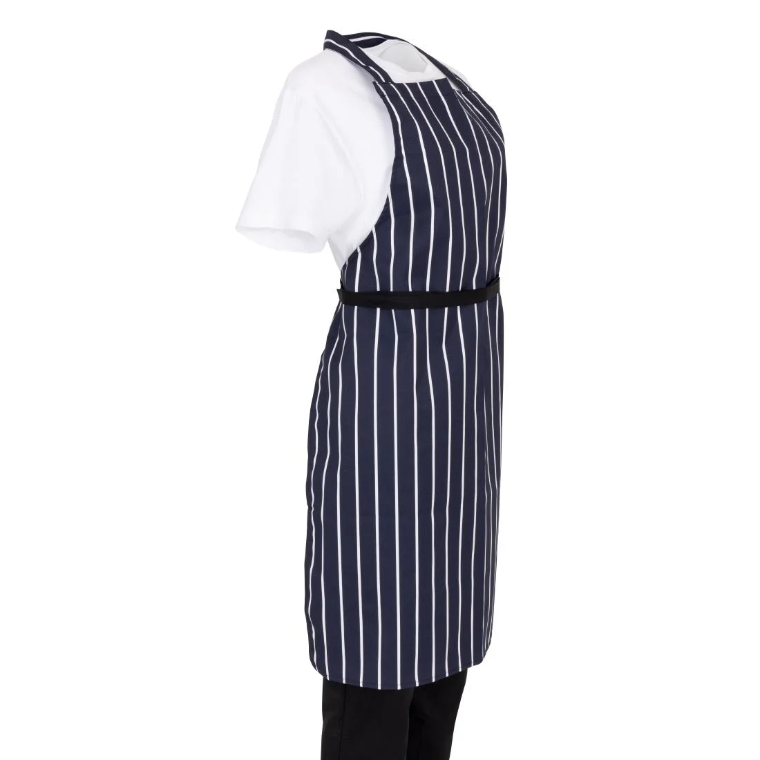 Whites Bib Apron Butchers Stripe Blue - Image 4
