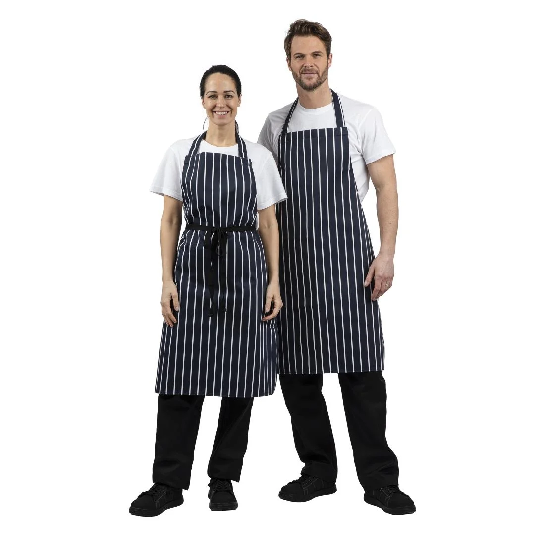 Whites Bib Apron Butchers Stripe Blue - Image 8