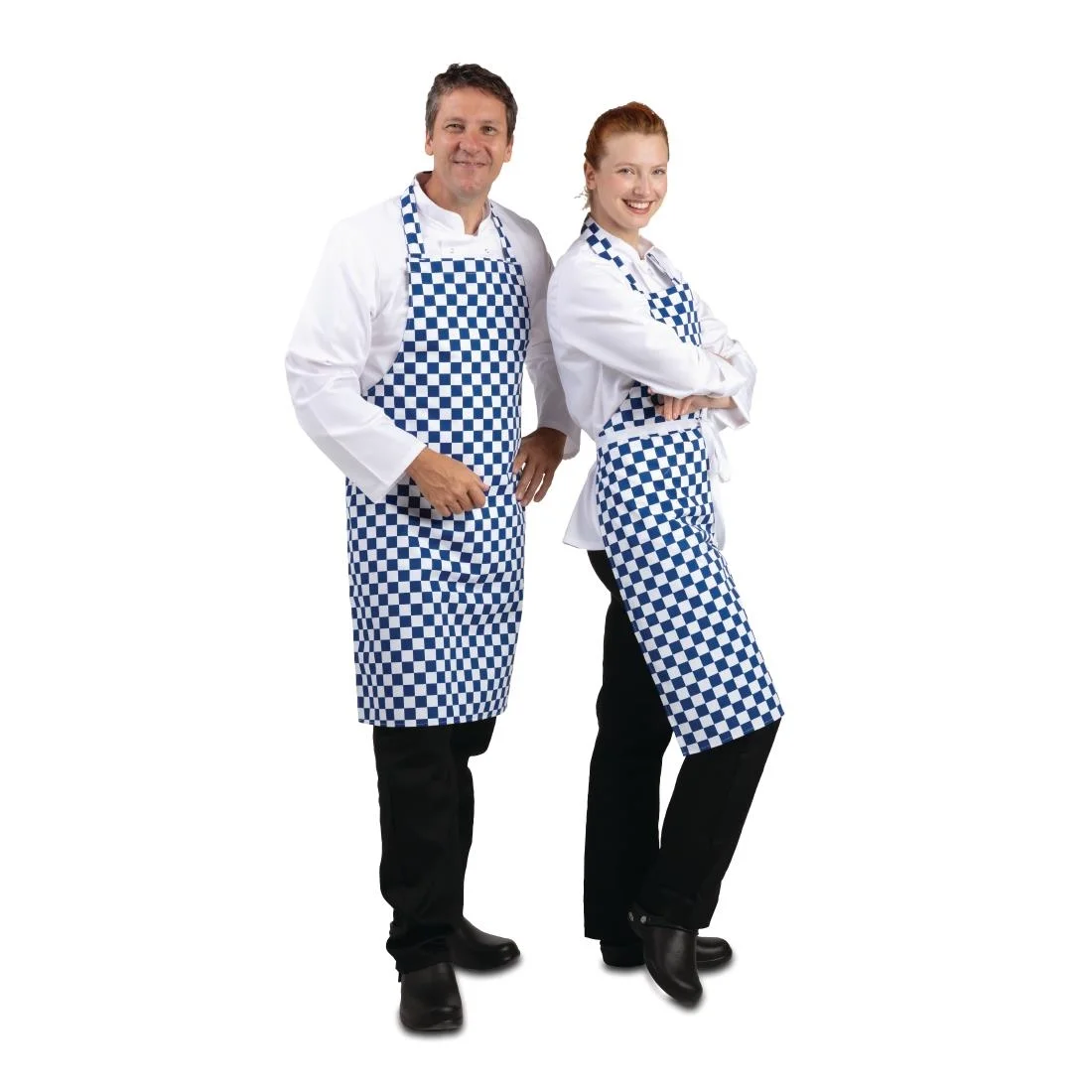 Whites Bib Apron Blue And White Check - Image 7