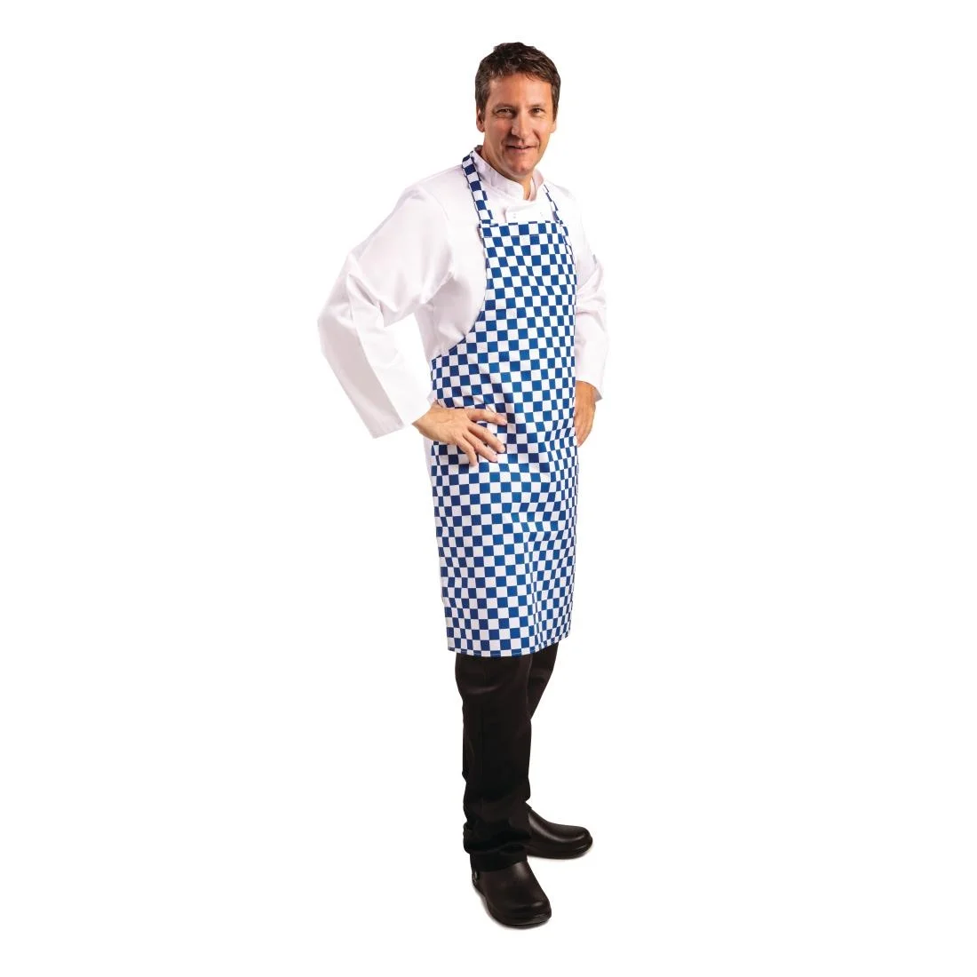 Whites Bib Apron Blue And White Check - Image 9