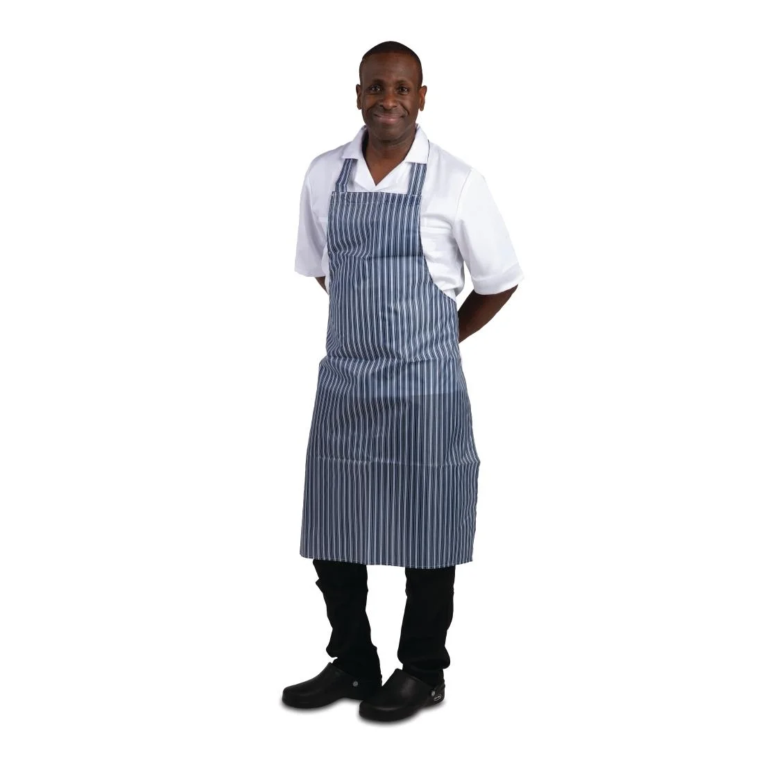 Whites Waterproof Bib Apron Blue and White - Image 4