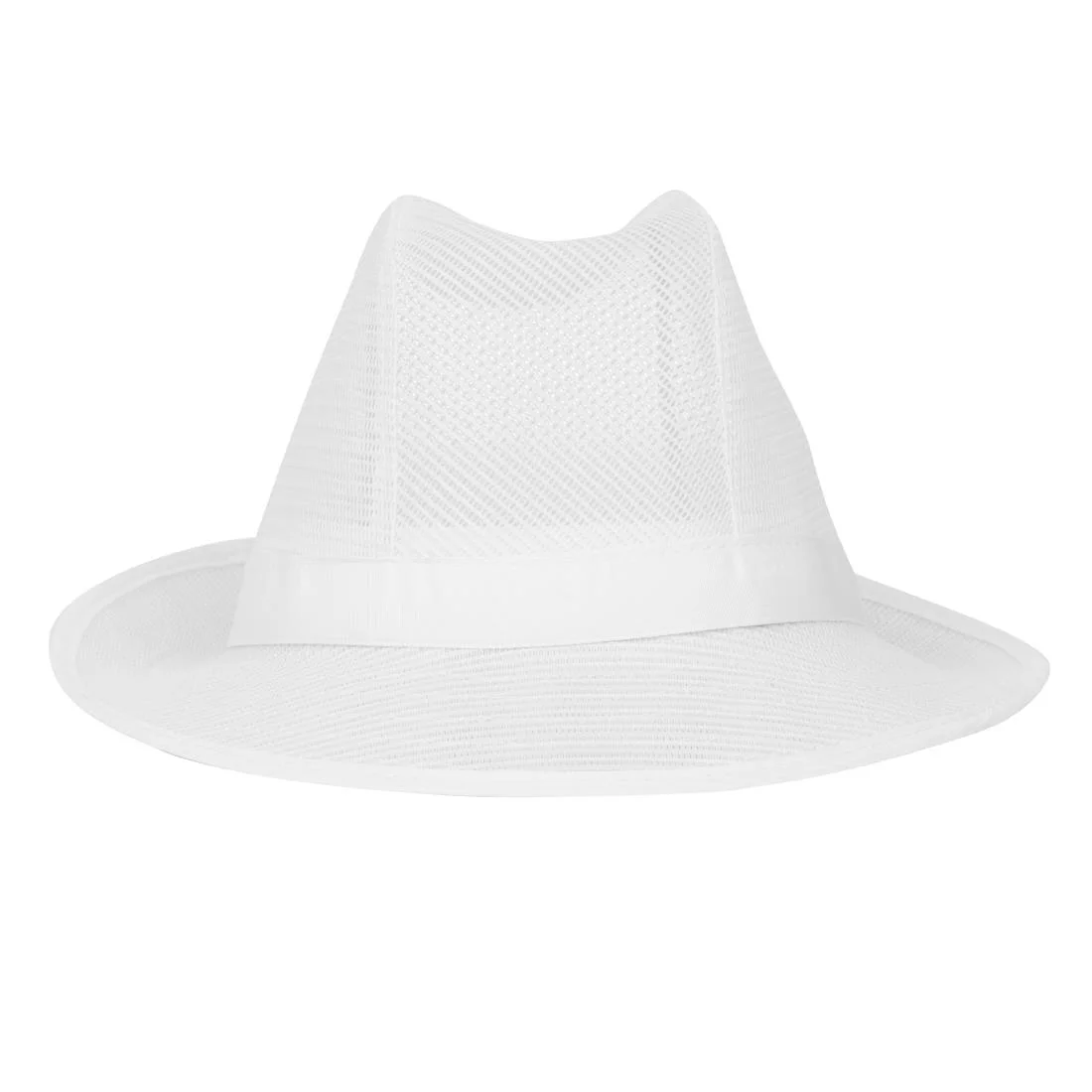 Trilby Hat with Net Snood White - Image 2