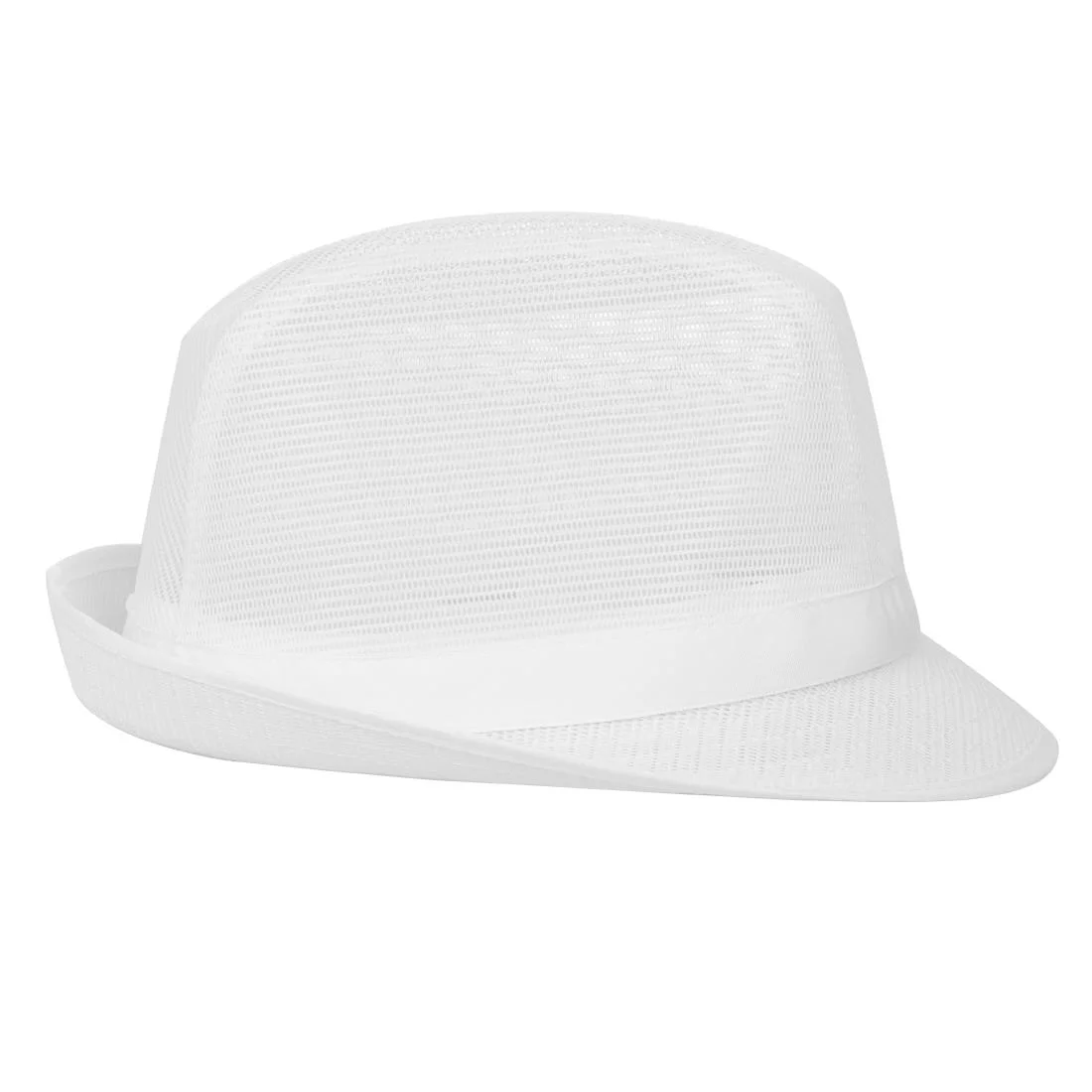 Trilby Hat with Net Snood White - Image 3