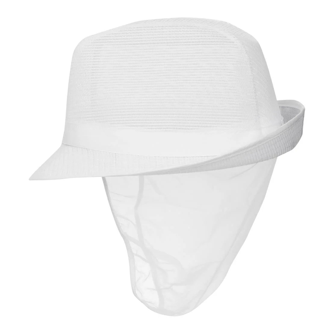 Trilby Hat with Net Snood White - Image 5