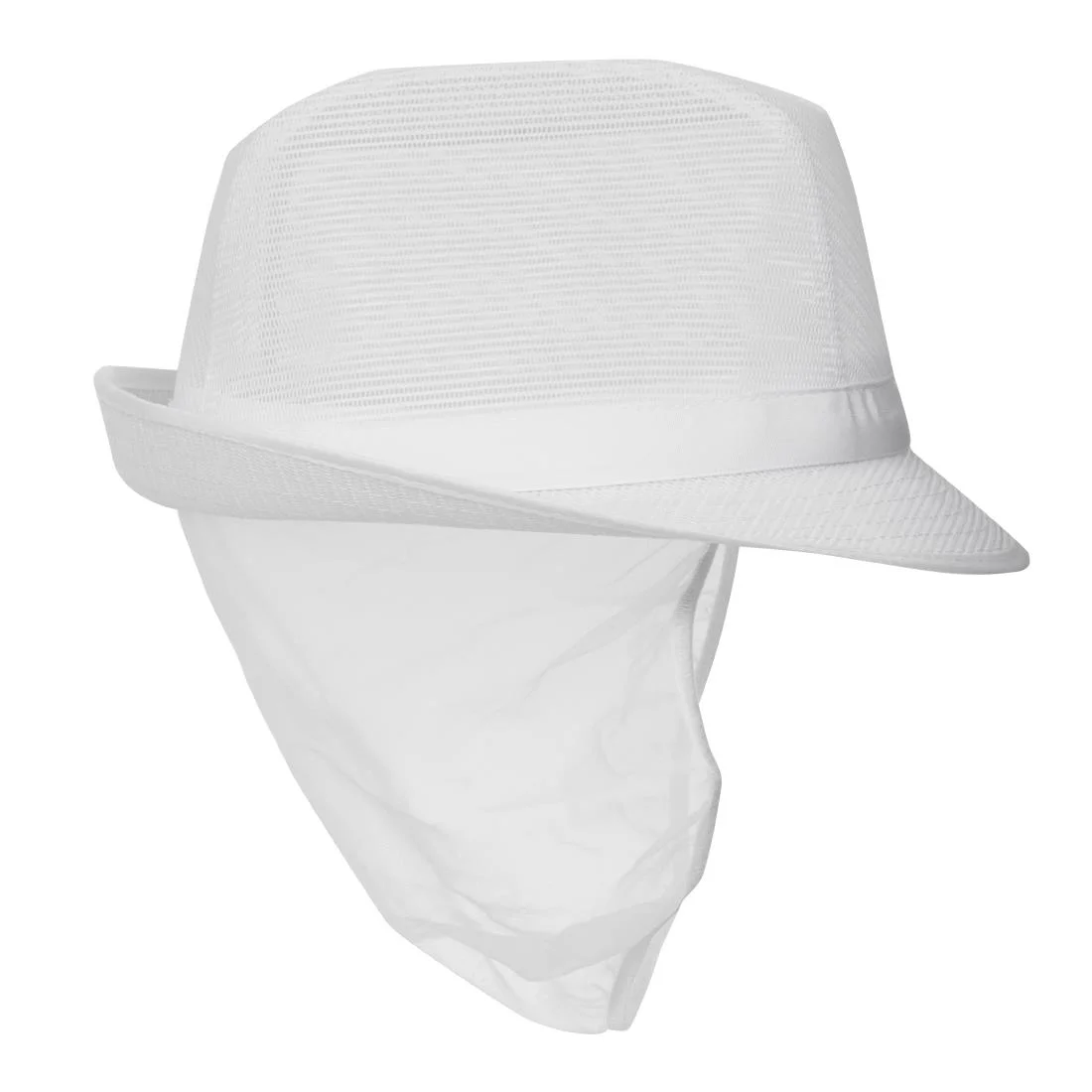Trilby Hat with Net Snood White - Image 6