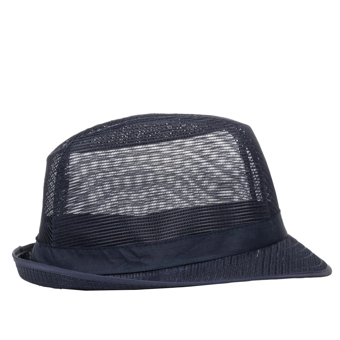 Trilby Hat with Net Snood Navy Blue - Image 3