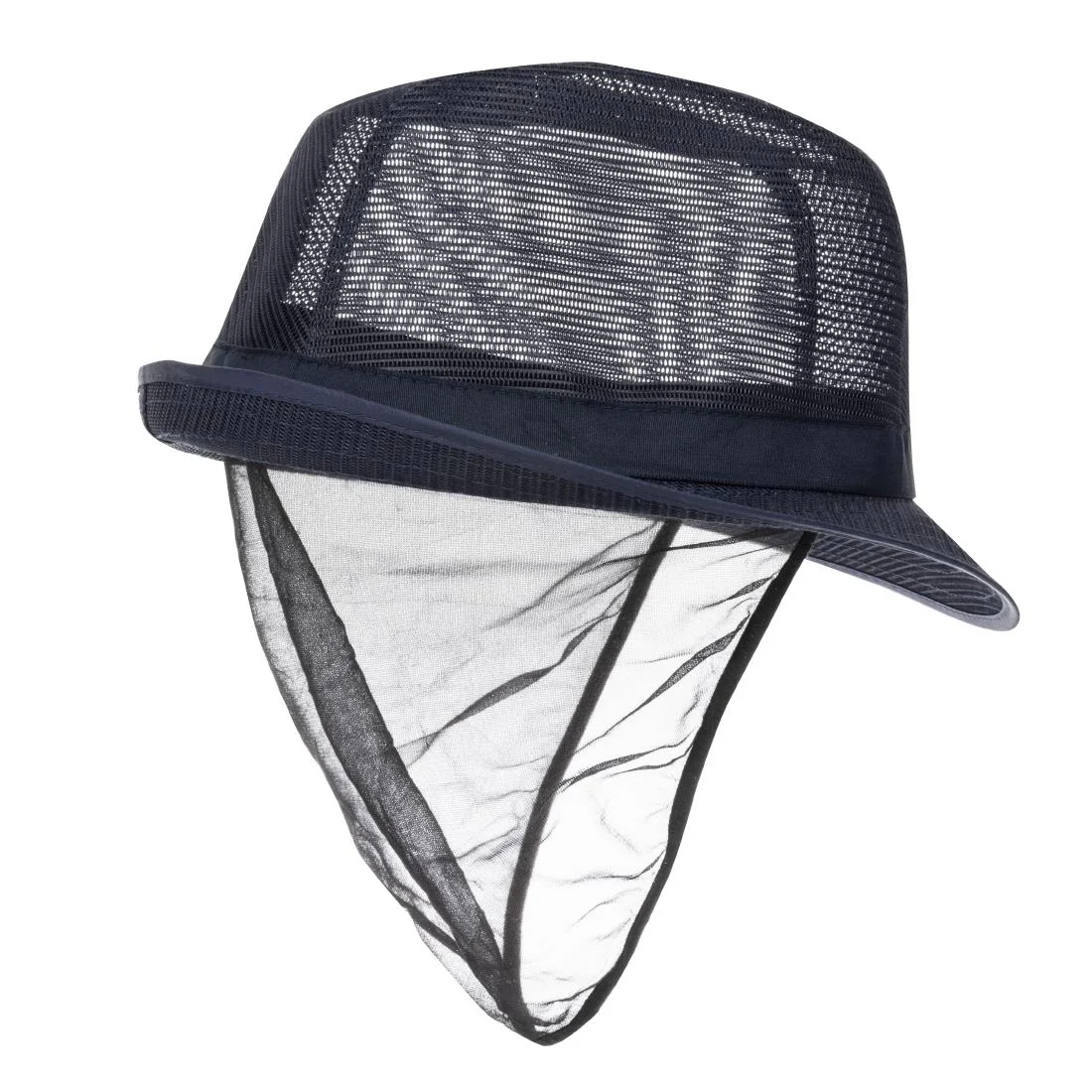 Trilby Hat with Net Snood Navy Blue - Image 7