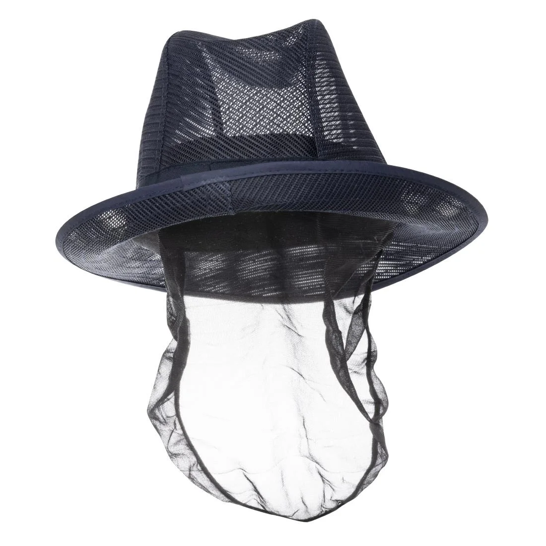 Trilby Hat with Net Snood Navy Blue - Image 8