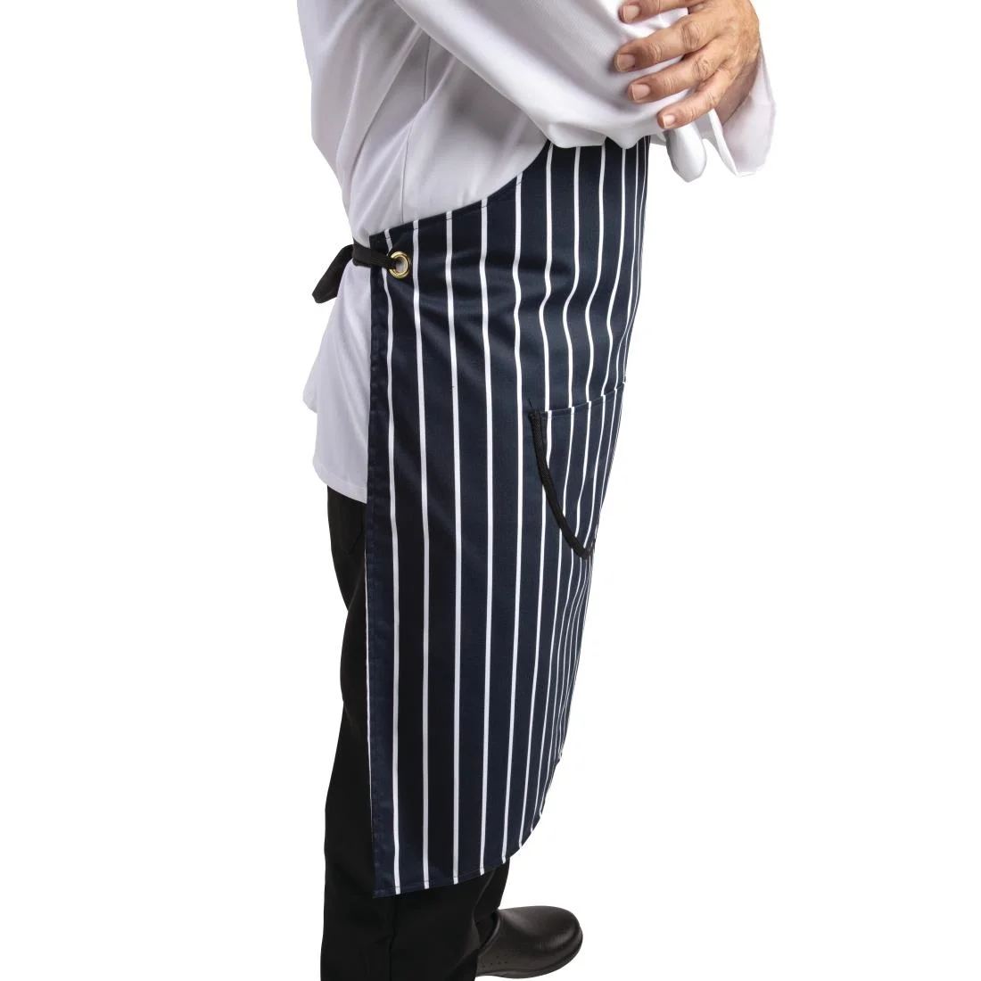 Whites Butchers Apron Navy Stripe Extra Large - Image 4
