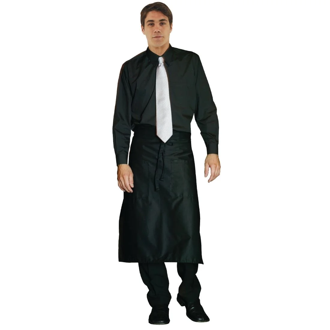 Uniform Works Unisex Long Sleeve Dress Shirt Black M - Image 3