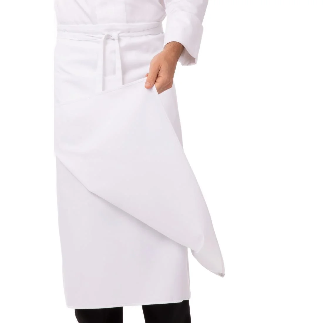 Chef Works Long Four Way Waist Apron White - Image 2