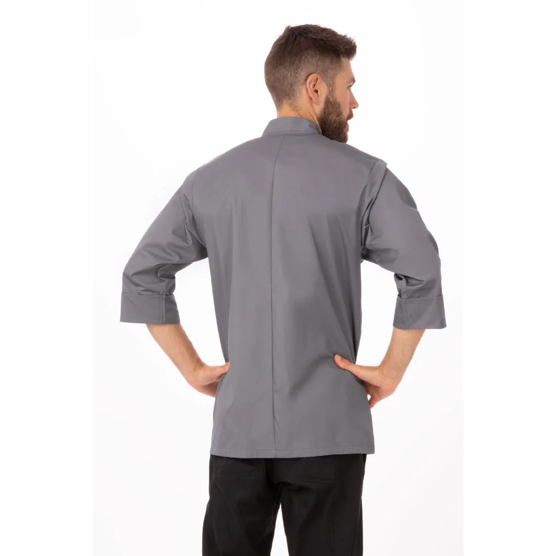 Chef Works Unisex Chefs Jacket Grey - Image 2