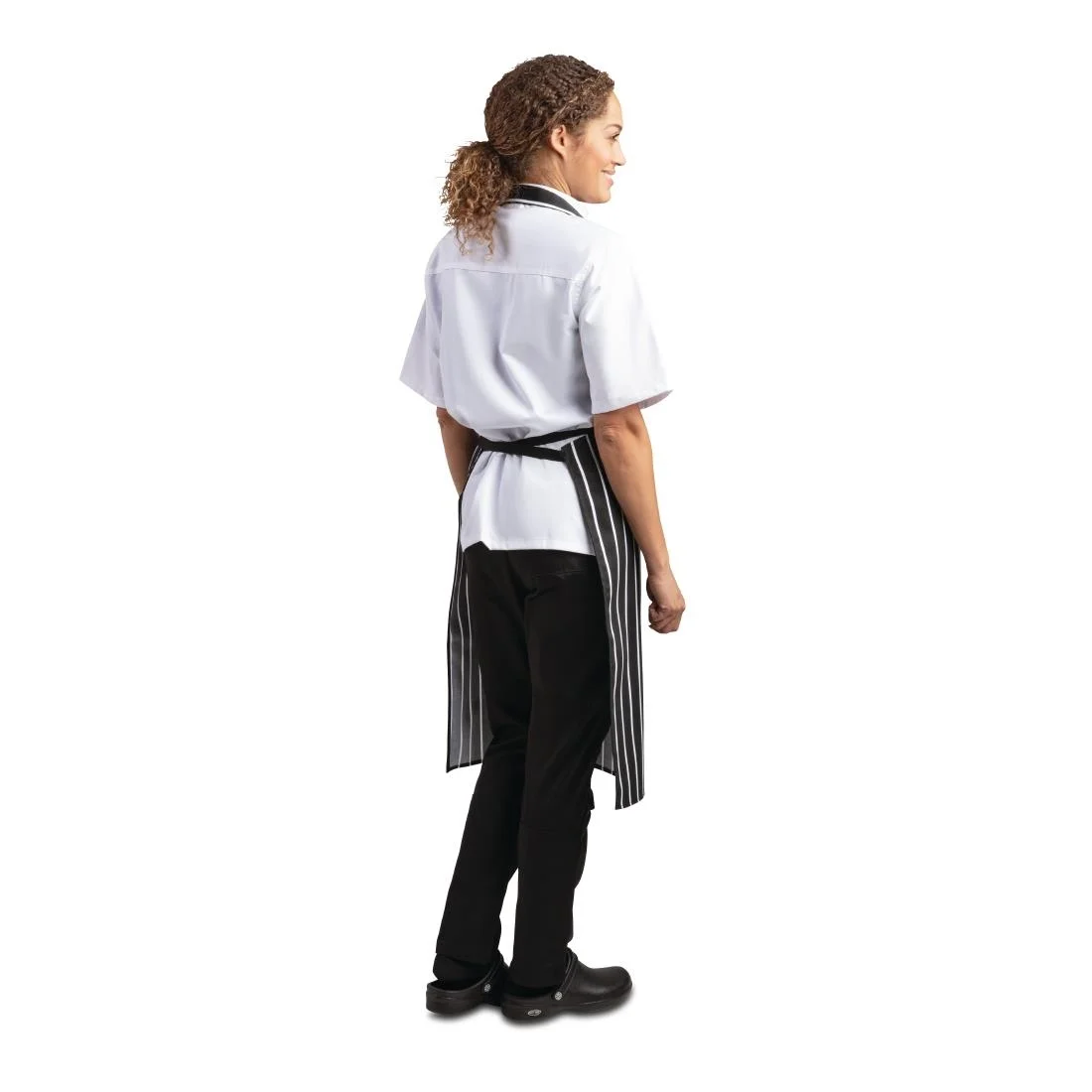 Whites Bib Apron Butchers Stripe Black - Image 2