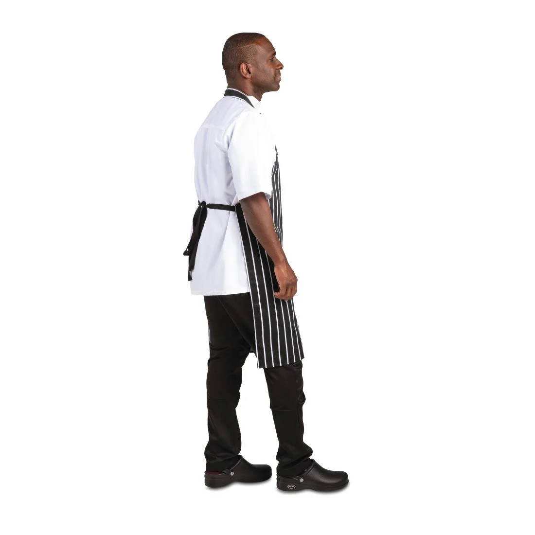 Whites Bib Apron Butchers Stripe Black - Image 3