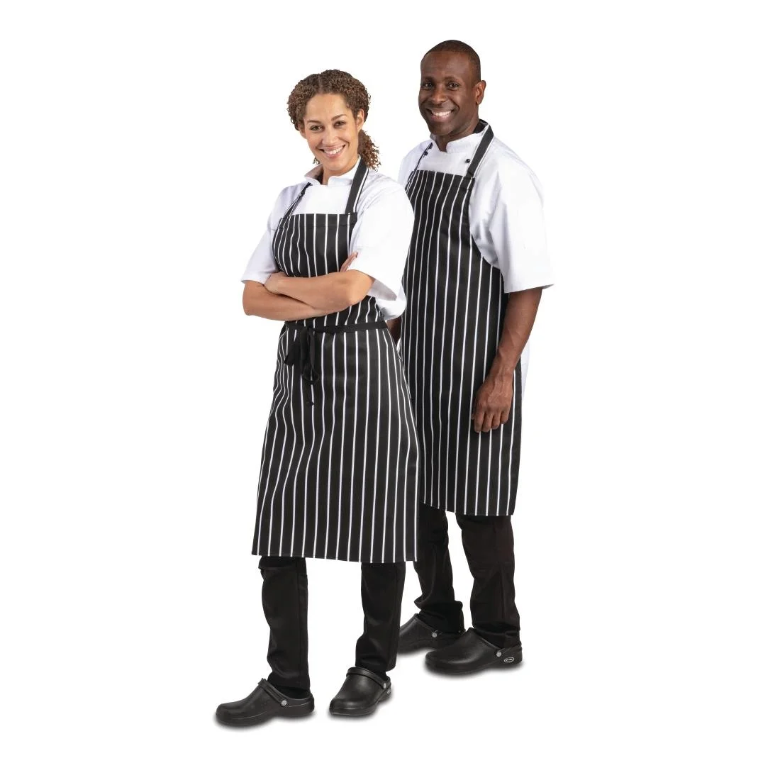 Whites Bib Apron Butchers Stripe Black - Image 4