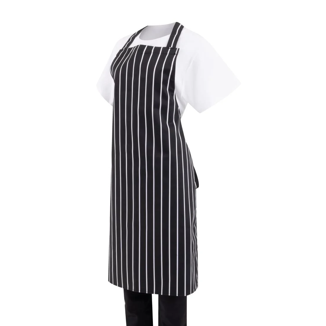Whites Bib Apron Butchers Stripe Black - Image 8