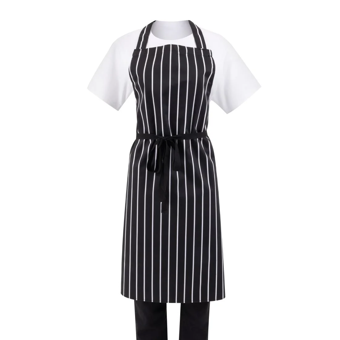 Whites Bib Apron Butchers Stripe Black - Image 10