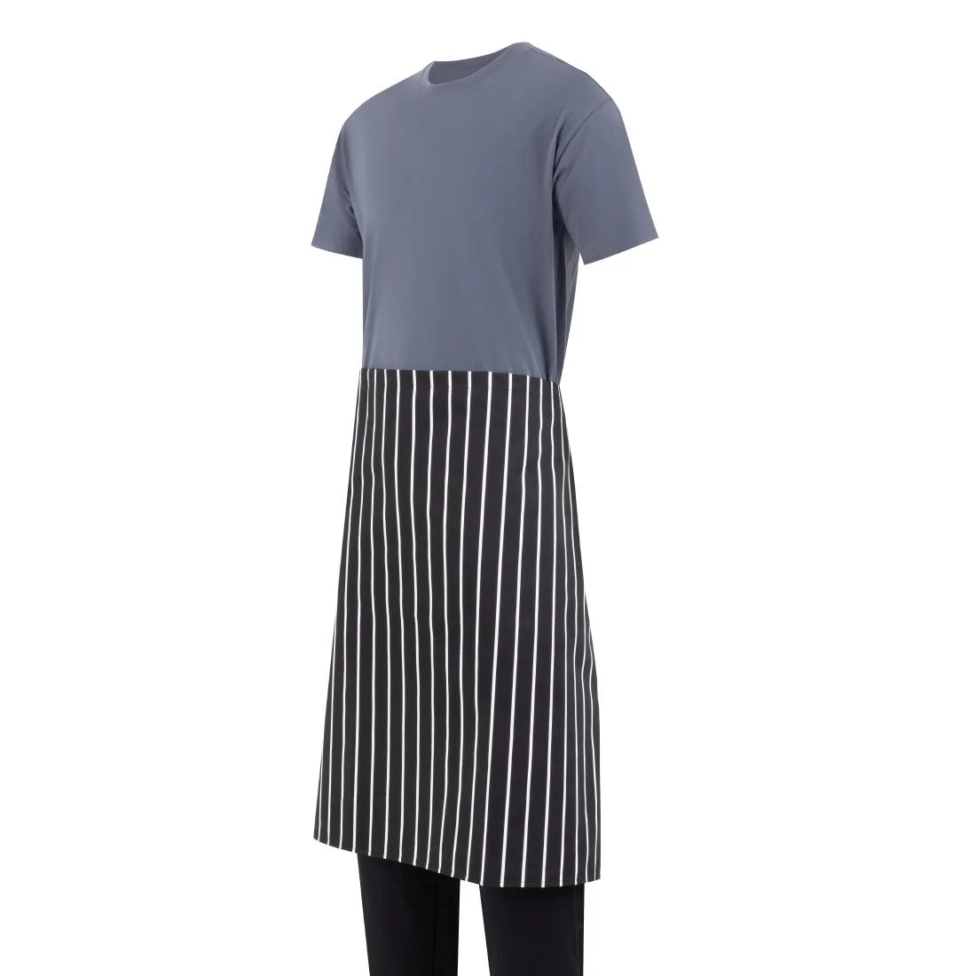 Whites Butchers Waist Apron Black and White Stripe - Image 9