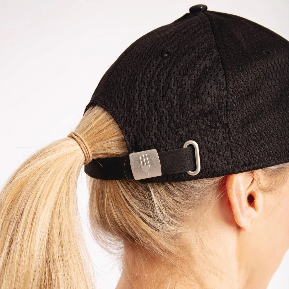 Chef Works Cool Vent Baseball Cap Black with Red - Image 2