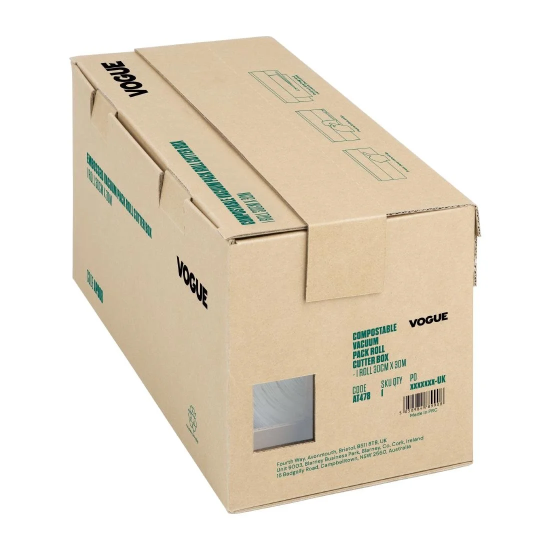 Vogue Compostable Vacuum Pack Roll Cutter Box 30cm x 30m - Image 4