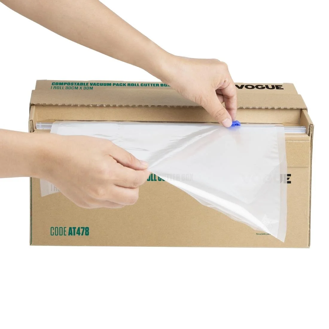 Vogue Compostable Vacuum Pack Roll Cutter Box 30cm x 30m - Image 5