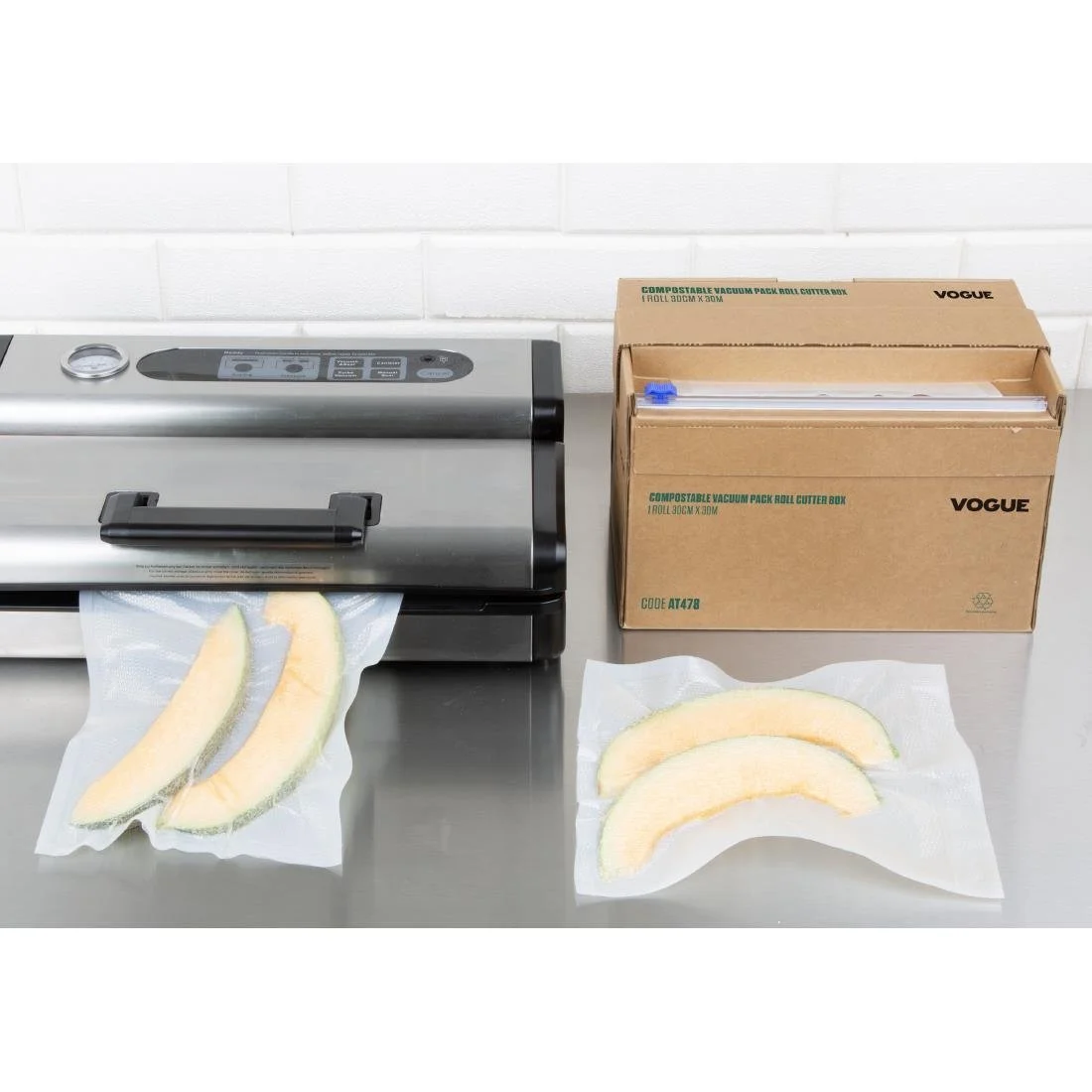 Vogue Compostable Vacuum Pack Roll Cutter Box 30cm x 30m - Image 7