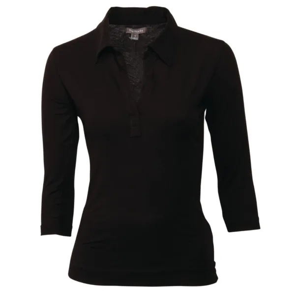 Uniform Works Womens V-Neck T-Shirt Black L