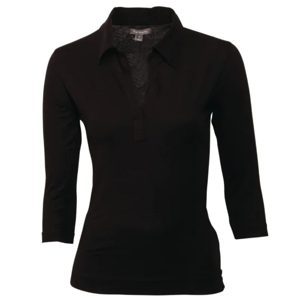 Uniform Works Womens V-Neck T-Shirt Black S