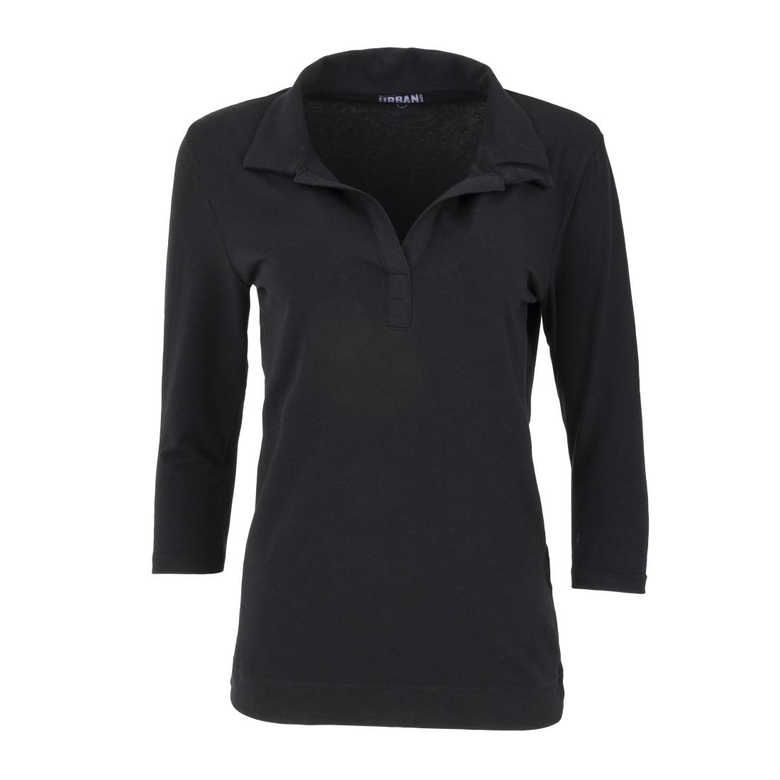 Uniform Works Womens V-Neck T-Shirt Black L