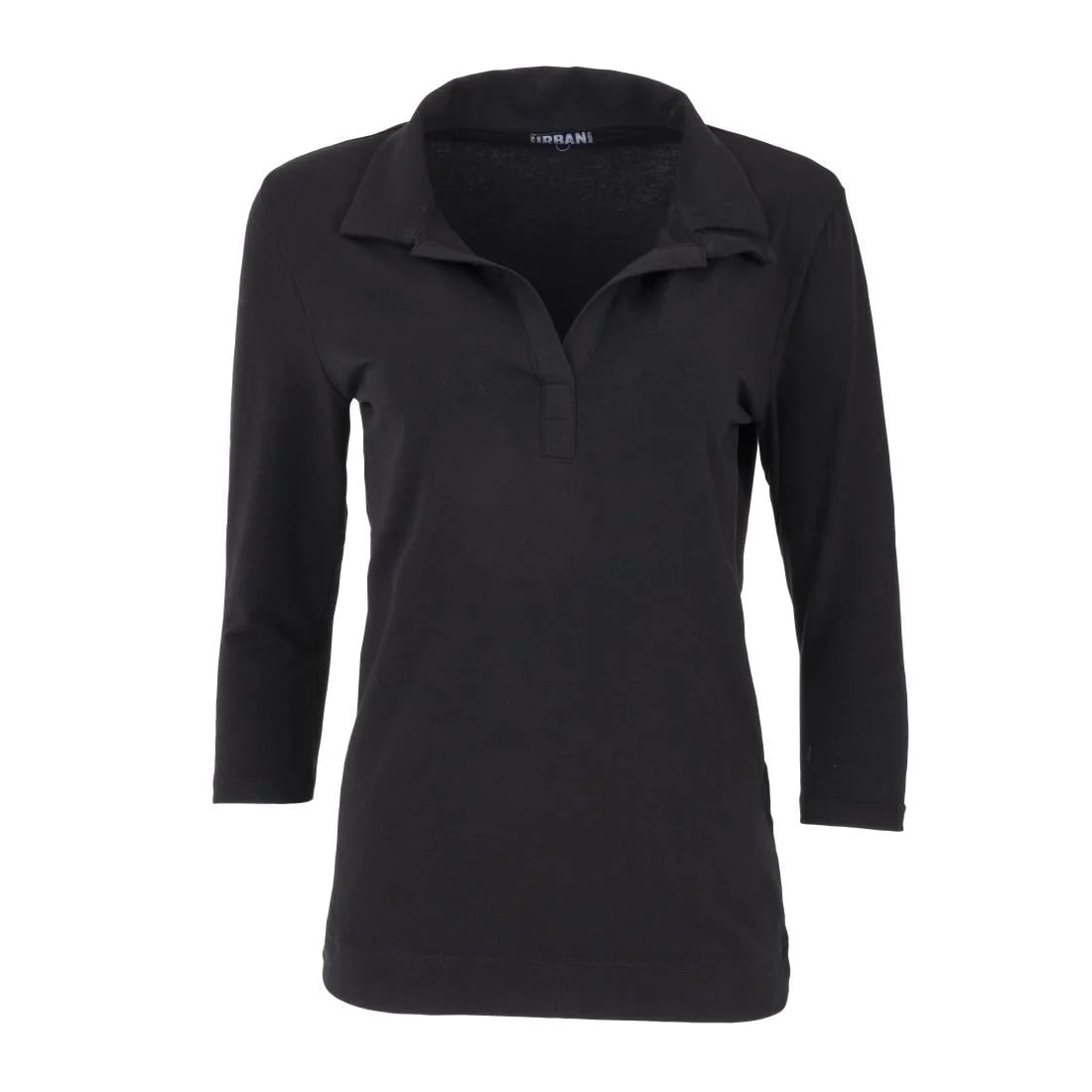 Uniform Works Womens V-Neck T-Shirt Black XS - Image 3