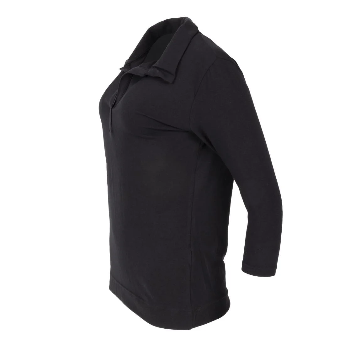 Uniform Works Womens V-Neck T-Shirt Black XS - Image 4