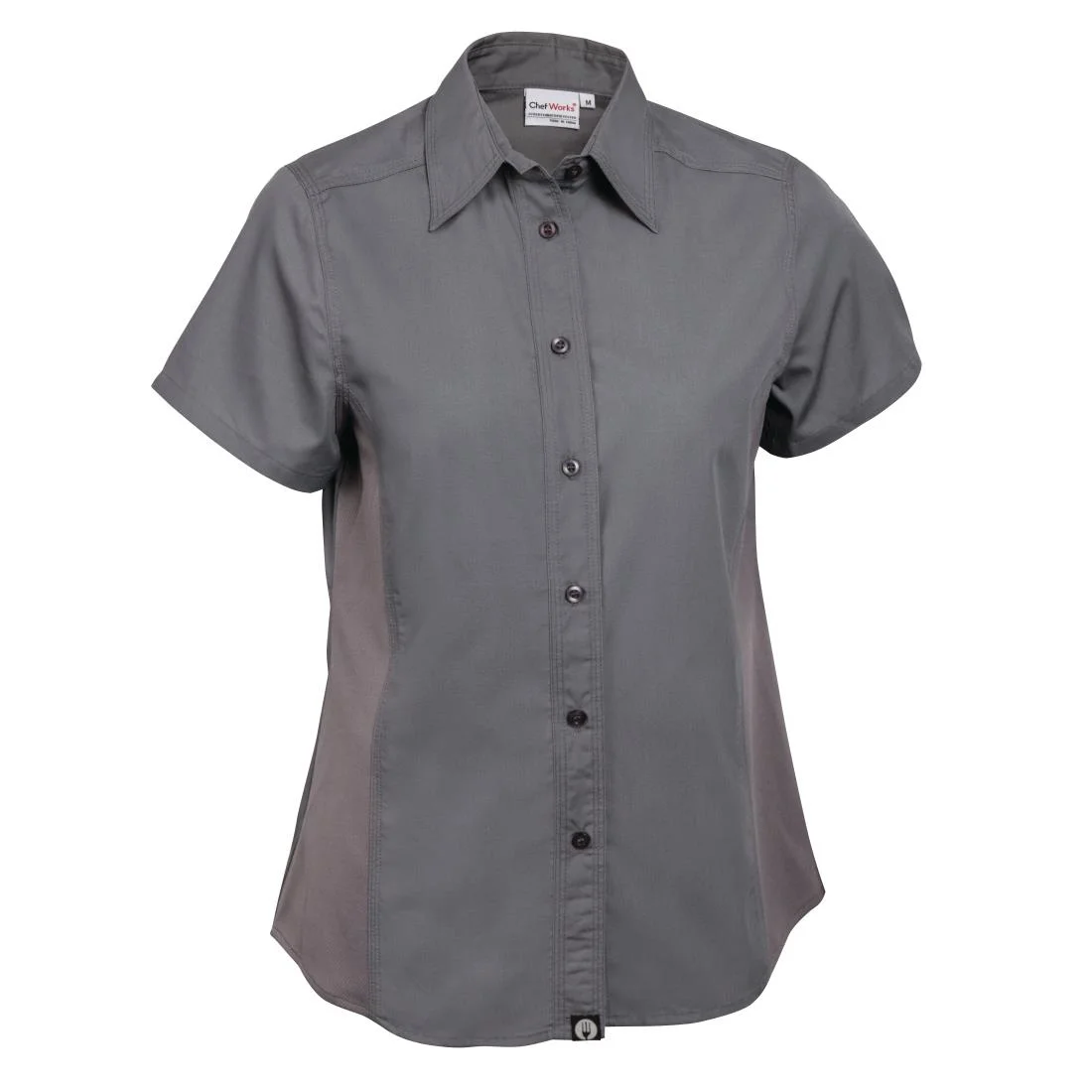 Chef Works Womens Grey Cool Vent Chefs Shirt - Image 2
