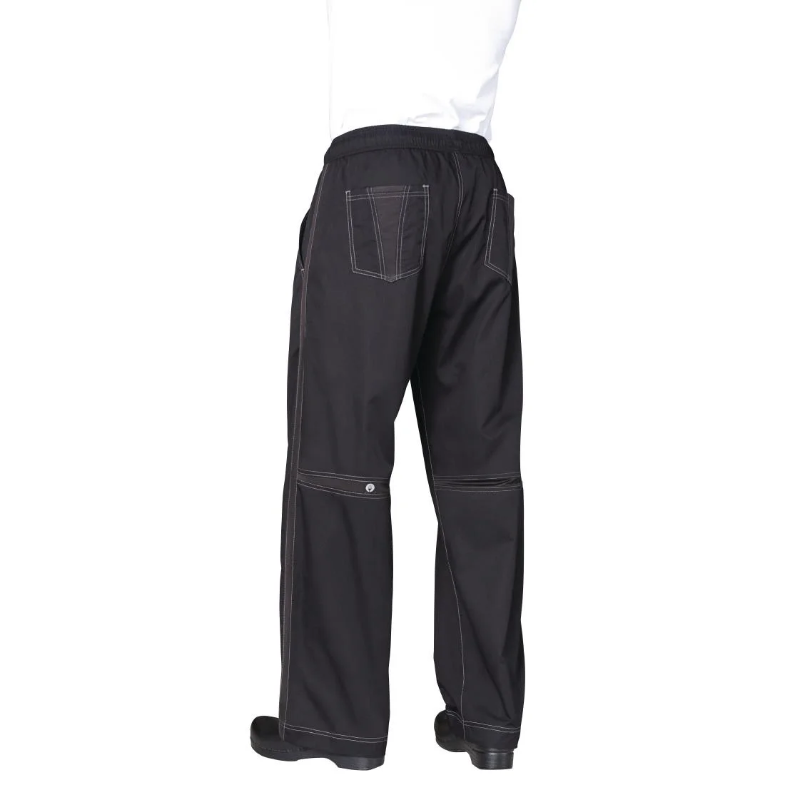 Chef Works Unisex Cool Vent Baggy Chefs Trousers Black - Image 2