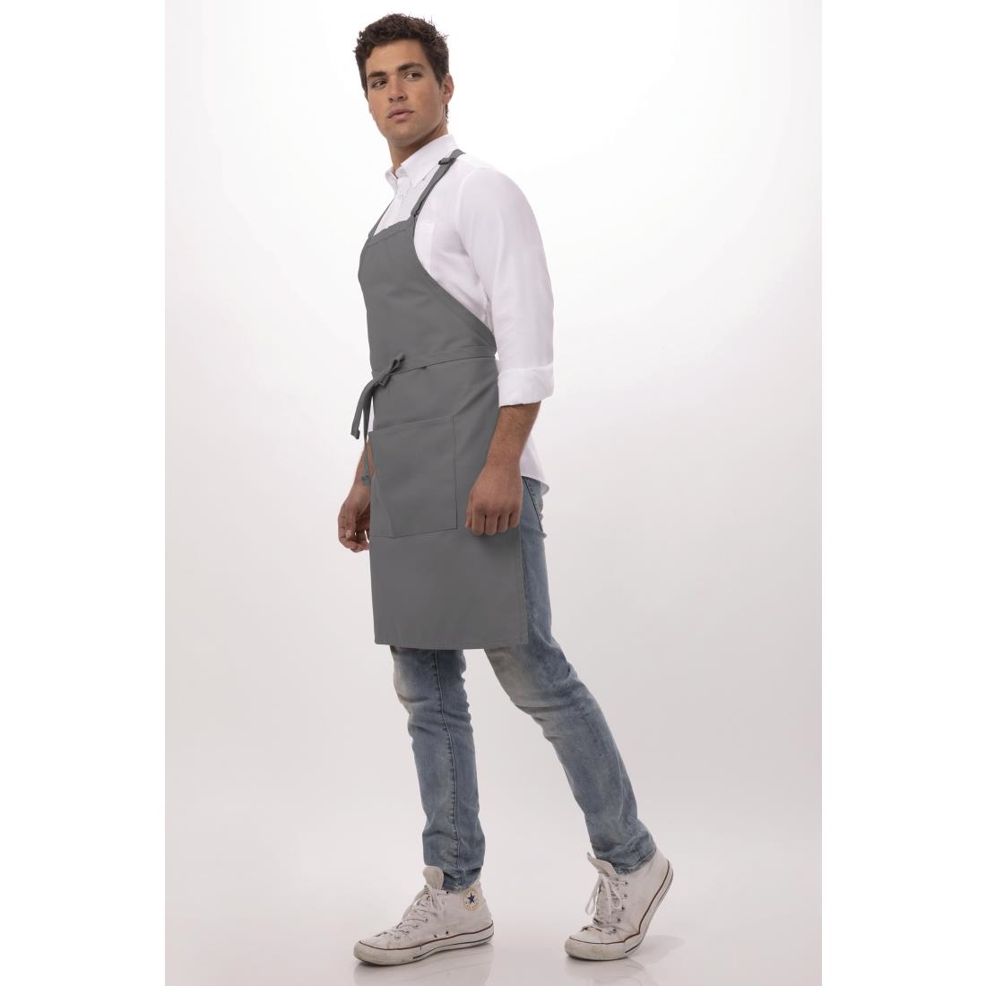 Chef Works Bib Apron Grey
