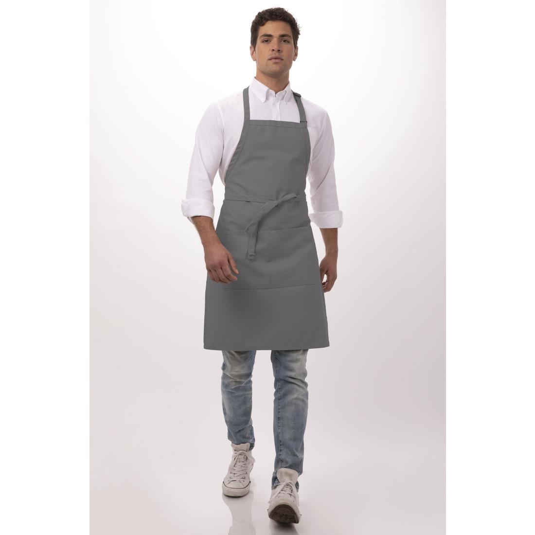 Chef Works Bib Apron Grey