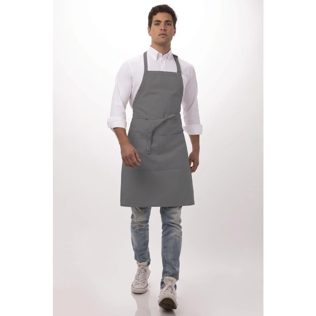 Chef Works Bib Apron Grey - Image 7